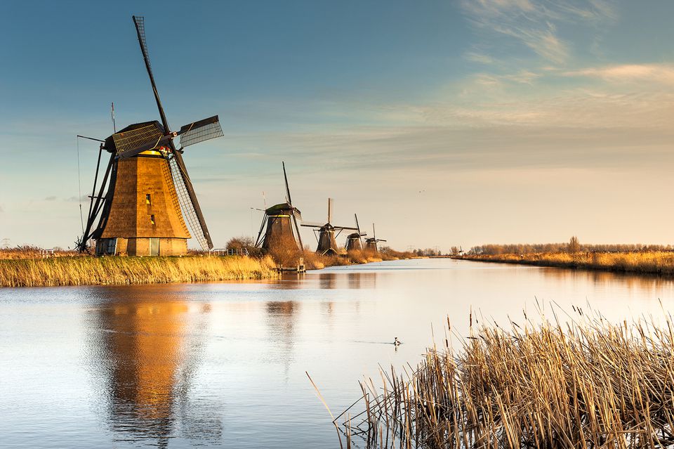 Windmills on netherlands bike tour