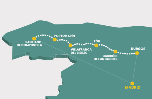 Route Map camino Santiago