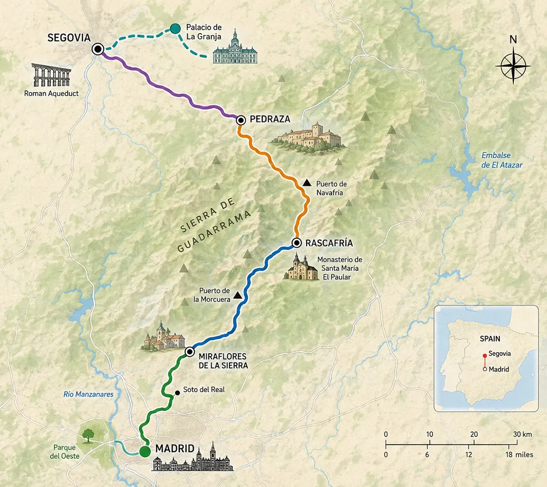 Bike route madrid segovia