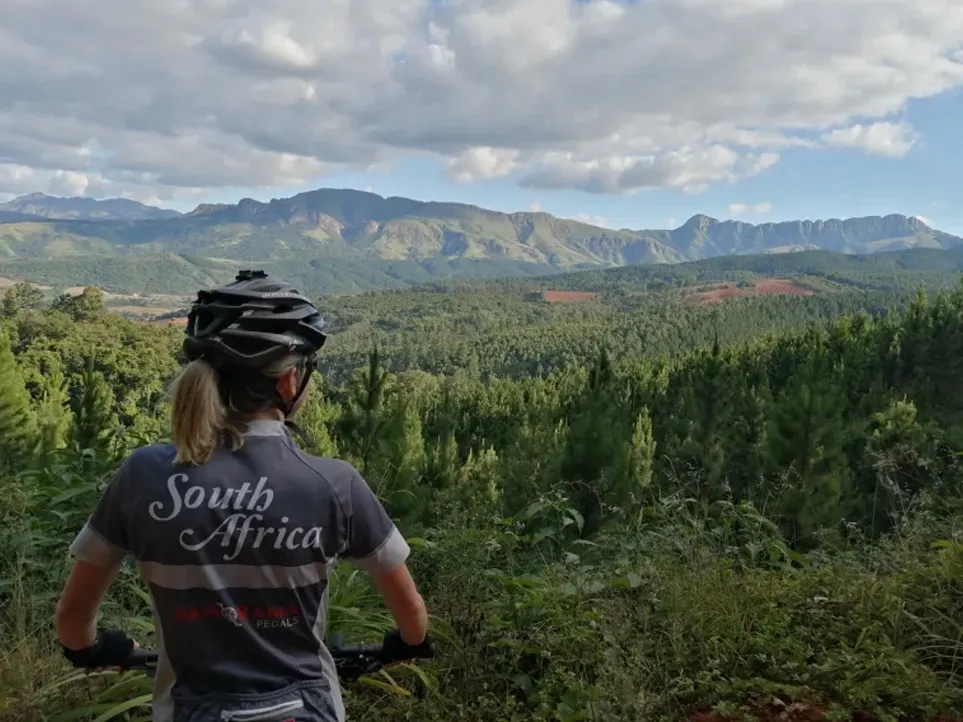 bike tour in the wild safari landscape of National Park, South Africa