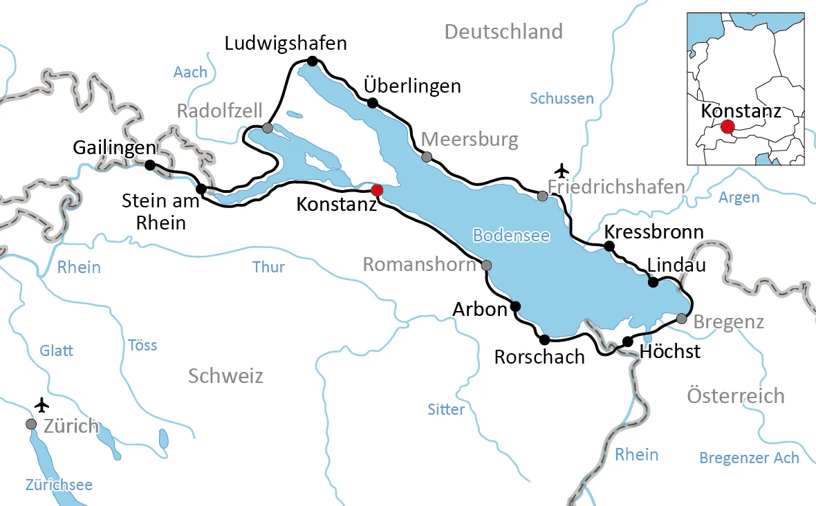 Lake Constance Bike tour Map
