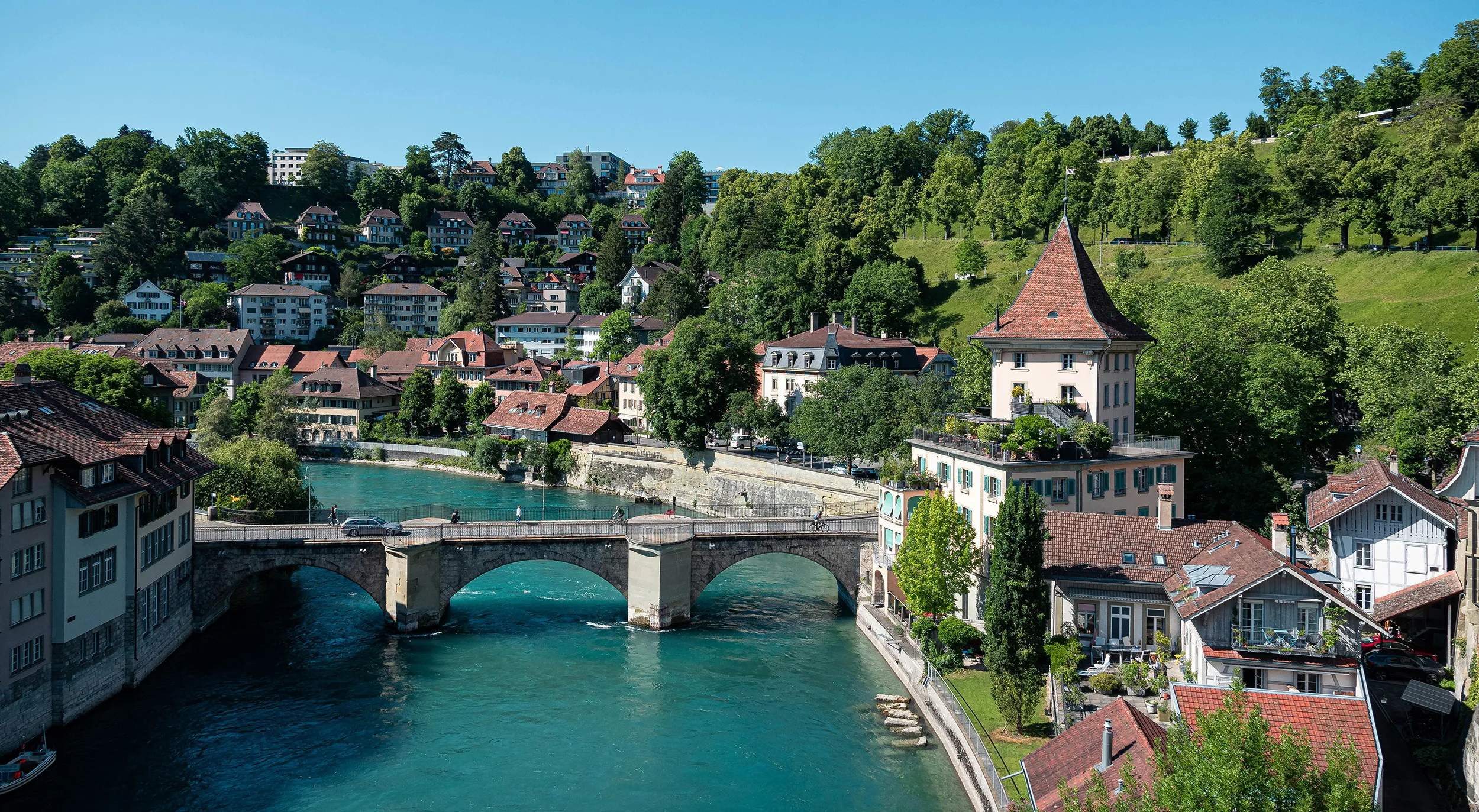 Bern historic old town and Aare River, Switzerland